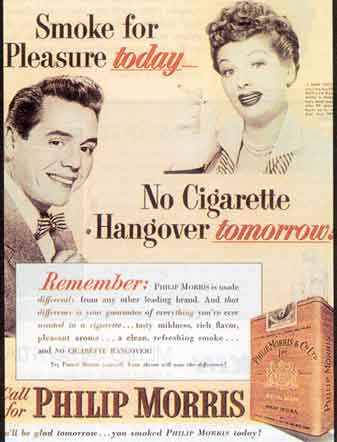 Lucille Ball and Desi Arnaz, where the key figures in Philip Morris' ad campaign.