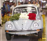 The last goodbye to a "legend". The final Beetle, numbered 21,529,464, rolled off the production line at the Puebla plant in Mexico.